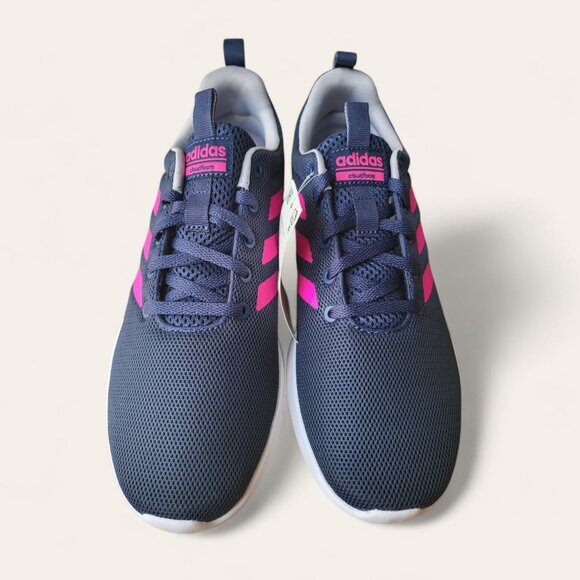 Adidas Lite Racer CLN Cloudfoam Running Shoes Navy Blue Pink Womens 6 NEW - Picture 6 of 12